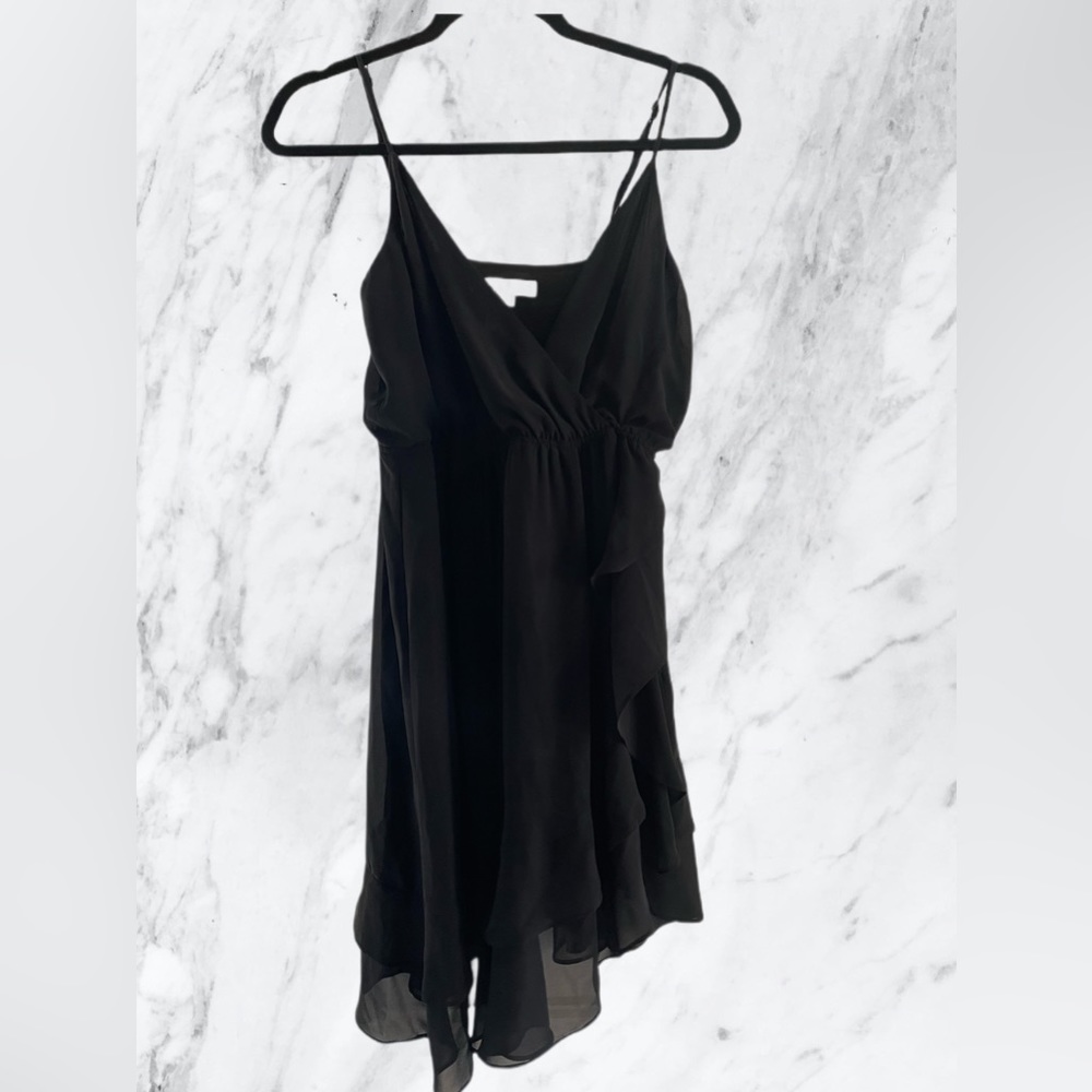 Black bcbg generation ruffle dress